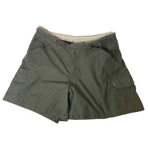 Faded Glory Women's Cargo Shorts Sz 12 Olive Green Twill Cotton Nylon Light
